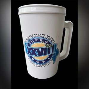 Vintage 1994 Super Bowl XXVIII 28 NFL Stadium Plastic Mug Cowboys Bills 90s Coke